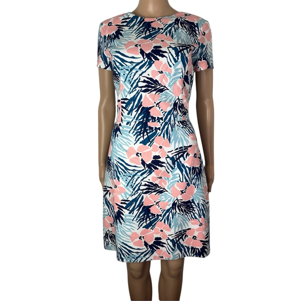 Brooks Brothers Red Fleece Tropical Floral Print Easter Spring A-Line Dress
